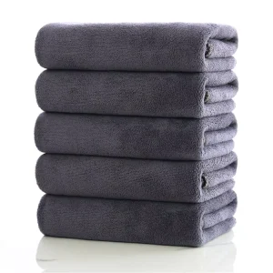 Microfibre Grey Bath Towel Hand Towel for Hotel Spa Salon With Custom Black White Microfiber Towel