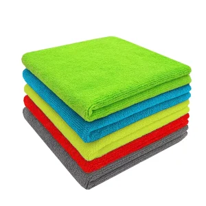 Microfibre Towel Warp Knitted 400gsm Kitchen Cleaning Cloth Multicolor 40×40 cm Lint Free Streak Free Quick Dry Cleaning Towel