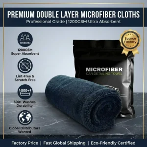 Microfibre Vehicle Drying Cloth Duo Layer Twisted Loop Extreme Water Suction 1200GSM Plush SUV Body Drying Factory Bulk Price