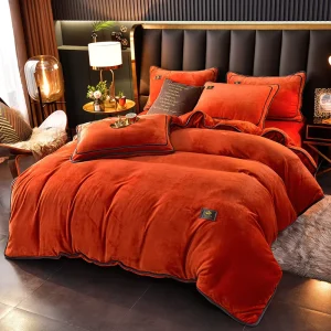 Milk Flannel Fleece 4-Piece Bed Sheet Set Solid Color Custom Blanket Mattress Cover for Home Use Bulk Items Online Vendors