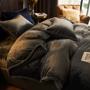 Milk Fleece Fat Comforter Washable Duvet Inner Cover 2pcs/set Home Warm Winter Thicken Linen Velvet 2pcs/set Filling Duvet Set