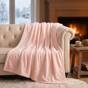Milk Fleece Throw Super Soft Electric 5 Heating Levels Overheat Protection Washable Heated Blanket for Winter