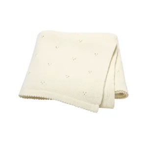 Mimixiong Custom Pointelle Super Soft Swaddle Knitted 100% Cotton Solid Color Throw Blanket