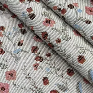 Mini Floral Tapestry Fabric Jacquard Poly Cotton Fabric for Hoodies and Woven Blanket Custom