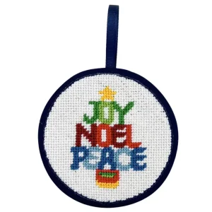 Mini Square Needlepoint Christmas Ornaments Set Santa Bell Wreath Design for Tree Hanging Holiday DIY Decor Factory