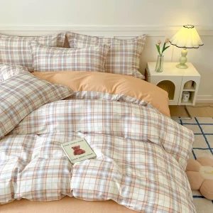 Minimalist 100% Cotton 40S Duvet Cover Set Skin-Friendly Soft Choose Flat Sheet or Fitted Sheet