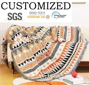 Minimalist Style Home Throw Blanket Sofa Blanket Full Cover Sofa Cloth All season Aviation Blanket with Tassels