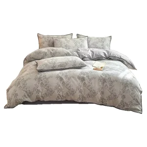 Minimalist Vintage Flower Jacquard 3 Layer Gauze Cotton Bed Set Soft Breathable 100% Cotton Household Duvet Cover Kit