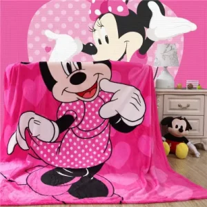 Minnie Flannel Princess Blanket Cover Bed Sofa Sleep Bedding Four Seasons Available