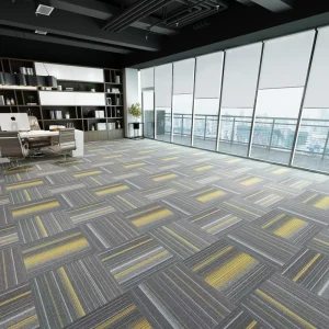 Mixed Horizontal Vertical Strip Modular Carpet Tiles Fireproof Sound Absorbing Square Floor Carpet for Office Studio Hotel