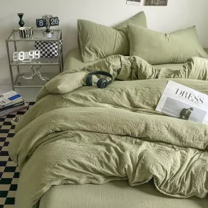 Mixed Plain Color 4 PCS Duvet Cover Sets Solid Color 4 PCS Duvet Cover Sets Luxury 4 PCS Duvet Cover with Bed Sheet Sets