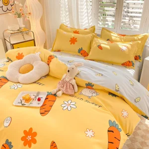 MnTYaE Home Textile Polyester Printed Bedding Soft Printing Bed Quilting Comforter Set