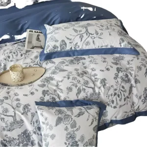 Modern 100% Cotton Woven 400TC Breathable Eco-Friendly Bed Sheet and Pillow Set Printed Pattern for Fall Season
