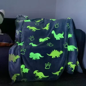 Modern 100% Polyester Glow in the Dark Knitted Blanket 40″x 60″ Soft Fleece Throw for Girls Kids for Winter