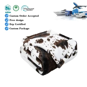 Modern 100% Polyester Print Throw Blanket for Adults Ultra Soft Flannel Fuzzy Fleece for Couch & Bed Cow Themed Birthday Gift