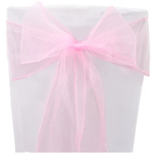 Modern 100PCS 17x280cm Organza Chair Sashes (Baby Pink)