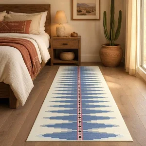Modern 2×6 Ultra Thin Carpet Runner Non Slip Kitchen Bathroom Hallway Rug Washable Black Neutral Print Runner for Bedroom