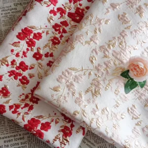 Modern 3D Embossed Metallic Jacquard Flower Yarn Dyed Jacquard Brocade Fabric for Party Wedding Dress Bag and Curtain