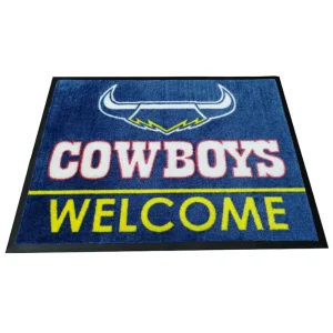 Modern 3D Printed Logo Door Mat Washable Rubber Backing Nylon Tufted Home Hotel Restaurant Barber Shop Shopping Center Entrance