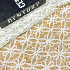 Modern 3D Ribbon Embroidery Lace Fabric Woven Mesh for Clothing Home Textiles Wedding Accessories for Boys and Girls
