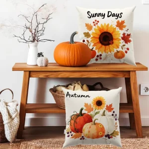 Modern 45*45CM Striped Linen Short Plush Square Pillow Cover with Zipper for Hotel & Home Decor