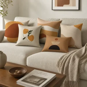 Modern Abstract Line Art Throw Pillowcase Soft Polyester Boho Minimalist Botanical Cushion Cover Accent Shell for Bed