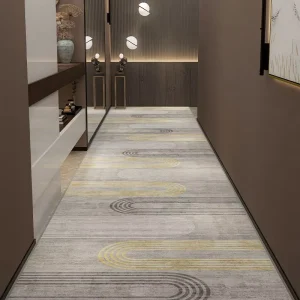 Modern Aesthetic Anti-Slip Noise-Reducing Polyester Carpet Runner Rug Washable for Home Corridor or Hotel Use