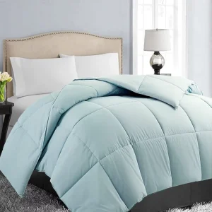Modern All Season Queen Soft Quilted Down Comforter 100% Polyester Bedding Set with Corner Tabs for Home or Hotel Use