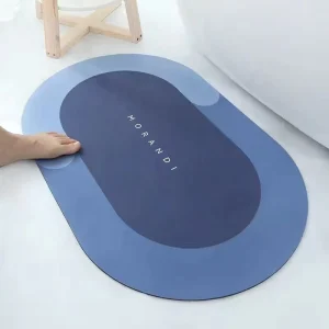 Modern Anti Slip Diatomite Bath Mat Set Lightweight Rubber Door Mats Water Absorbent Bath Rugs Home Use Bathroom Kitchen