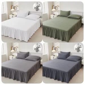 Modern Bamboo Fiber Single Bed Skirt Home Bedroom Customizable Breathable Machine Washable