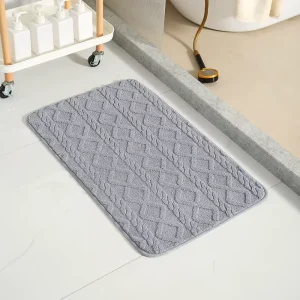 Modern Bath Rug Set Non Slip Microfiber Bath Mat Water Absorbent Low Pile Thin Custom Color Woven for Bathroom Shower