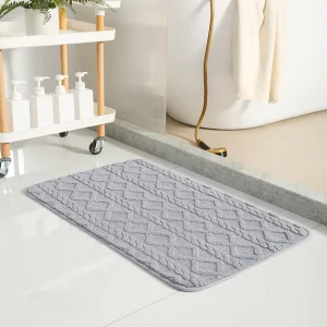 Modern Bath Rug Set Non Slip Woven Microfiber Bath Mat Water Absorbent Low Pile Shower Rug Customized Color & Size