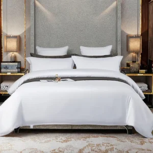 Modern Bed Linen Comforter Set for Home Wedding Hotel Solid Color Elasticated Bedding Three Piece Flat Sheet Four Piece Twin