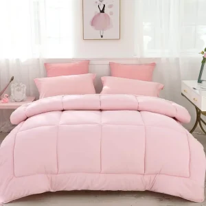 Modern Bed Quilted Comforter Set with Corner Tabs Box Stitched Down Alternative Eco-Friendly Hypoallergenic All-Season