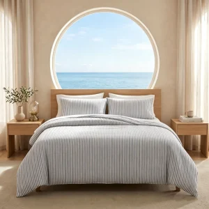 Modern Beige Polyester Quilted Bedding Set Soft Breathable Fabric Hotel Quality Textile for Home and Hotel Bedroom Daily Use