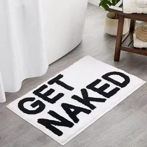 Modern Black Bathroom Mat Waterproof Anti Slip Tufted Floor Mat for Home and Hotel Use