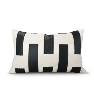 Modern Black and White Striped Decorative Pillowcase Soft Square Cushion Cover for Sofa Bed Living Room Home Office