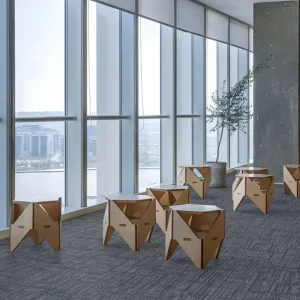Modern Blended Yarn Office Carpet Tiles Backing PVC Water Resistant High Quality Floor Carpet with Sound Absorption