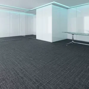 Modern Blended Yarn Office Carpet Tiles Fire Retardant Loop Pile Modular Floor Rugs for Commercial Space