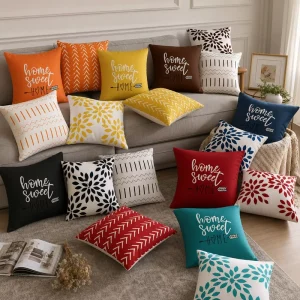 Modern Boho Throw Pillowcase Soft Polyester Chevron Tribal Pattern Decorative Cushion Cover Accent Shell for Couch