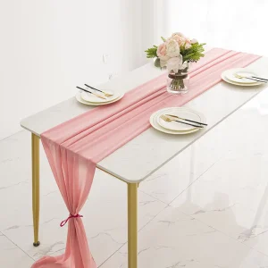 Modern Chiffon Table Runner for Wedding and Party Decorations Romantic Elegant Design