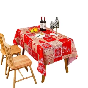 Modern Christmas Cartoon Printed Polyester Tablecloth Cross Border Home Decorative Tablecloth for Festive Season