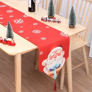 Modern Christmas Double Sided Flag Table Runner Home Decoration Durable Cloth 180CM*33CM Factory