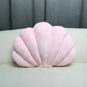 Modern Coastal Decorative Pillows Cushions Classic Style with Soft Velvet Shell Shape Throw Pillow