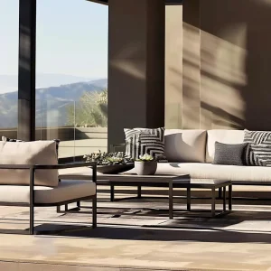 Modern Comfortable Outdoor Garden Furniture Patio Aluminum Frame Leisure Sofa Set for Courtyard and Villa Use