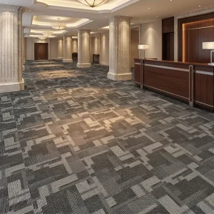 Modern Commercial Carpet Tiles 50×50 Square Loop Pile Cushioned Polypropylene Soundproof Carpet Tiles