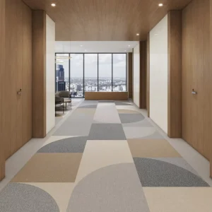 Modern Cushioned Anti-static 50*50CM Blended Yarn Backing PVC Non-Toxic Eco-Friendly Office Floor Carpet Tiles