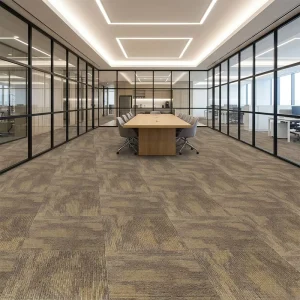 Modern Cushioned Commercial Carpet Tiles 50x50cm Square Bitumen Backing Stain Resistant Washable Carpet for Office