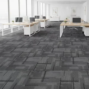 Modern Cushioned PET Friendly Puzzle Pattern PP Carpet Tile 50x50cm Tufted Square with Bitumen Backing for Commercial Use
