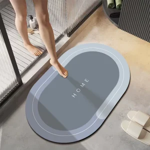 Modern Custom Anti Slip Bath Mat Set 40*60cm Diatomite Earth Water Absorbent Rug Home Foam Rubber Floor Mat for Modern Bathrooms